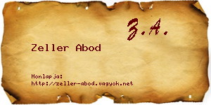 Zeller Abod névjegykártya